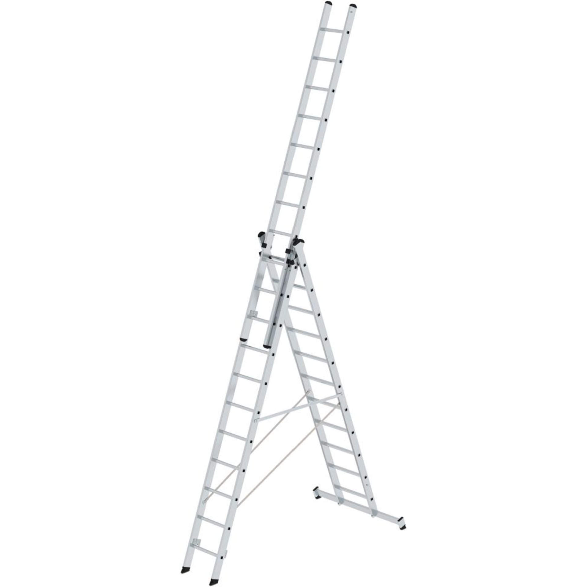 Alu-Mehrzweckleiter 3x11 Sprossen Leiterlänge 3,30m eingef.Arbeitshöhe bis 8,90 m