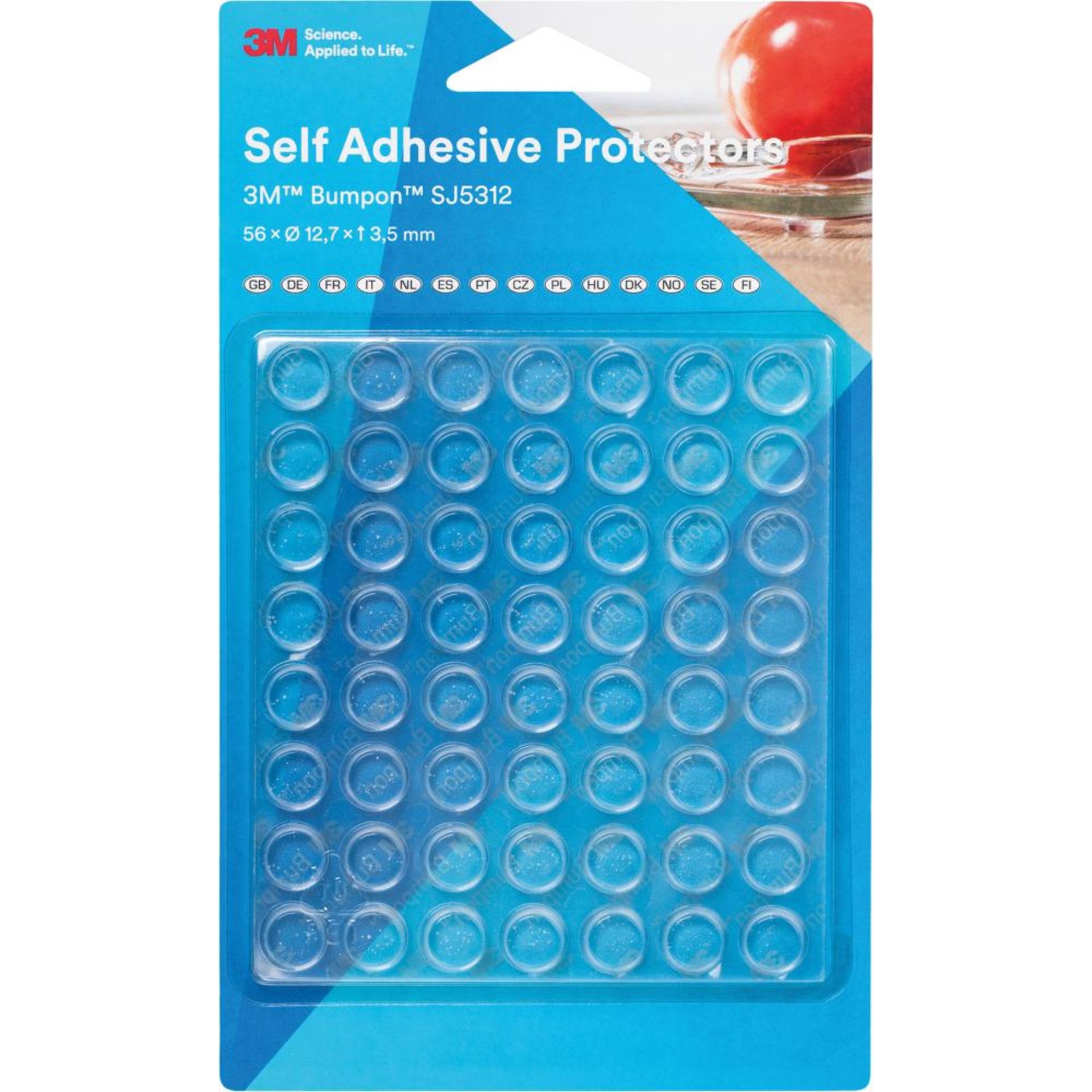 3M Bumpon Elastikpuffer 56 Stück 12,7x3,5mm Transparent, Mini-Pack
