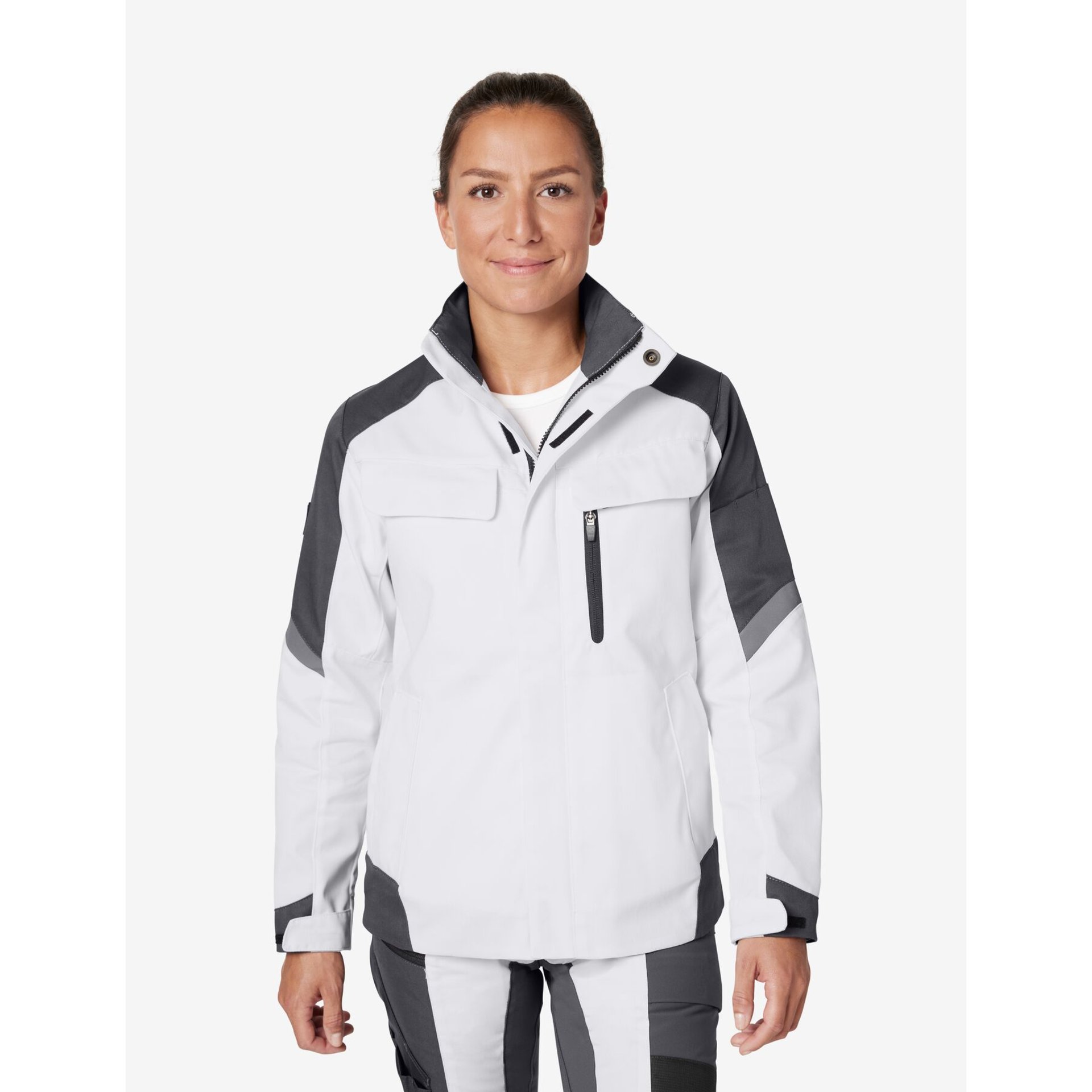 ANDREA Arbeitsjacke Damen weiß-anthrazit 2XL