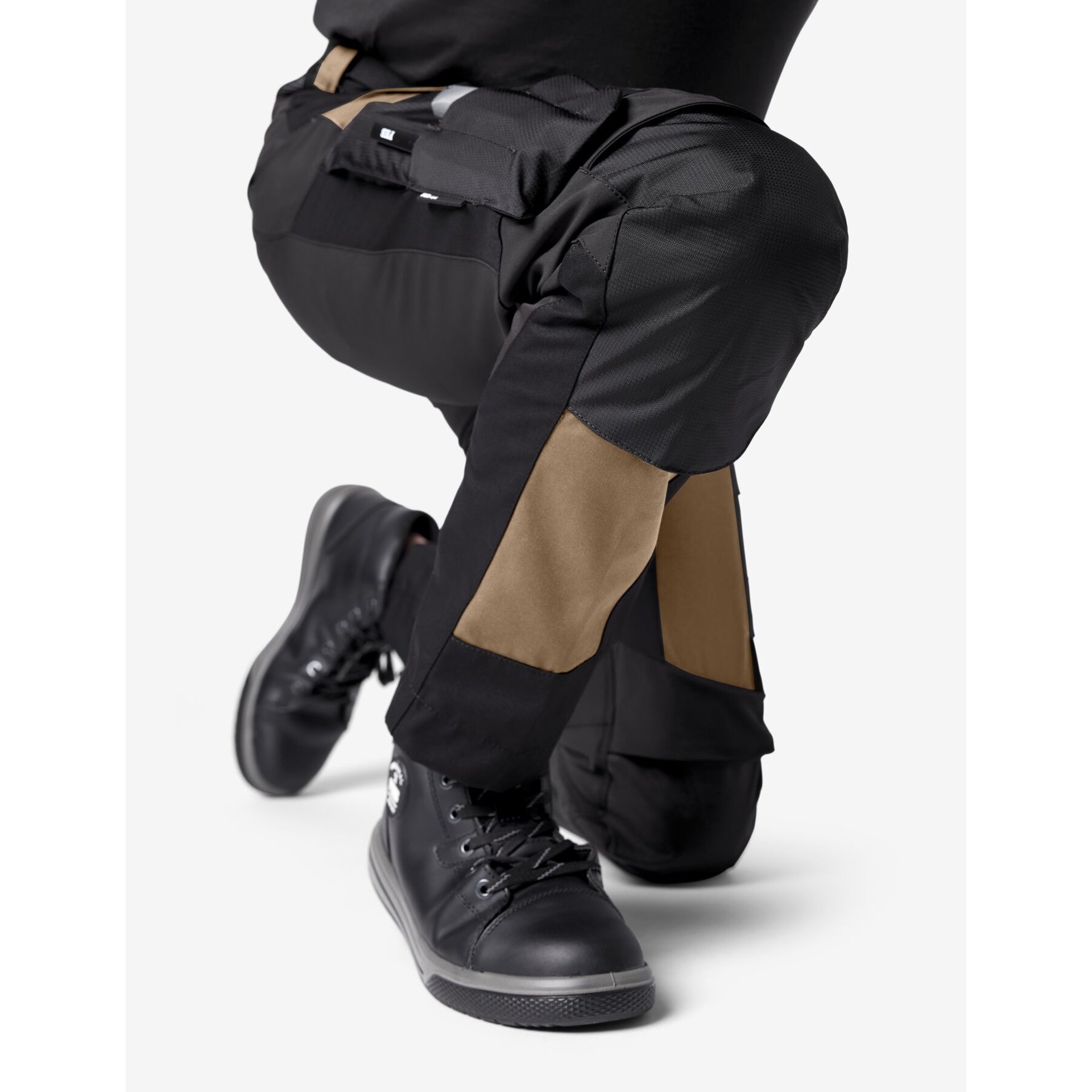 LEO Arbeitshose elastisch beige-schwarz 88