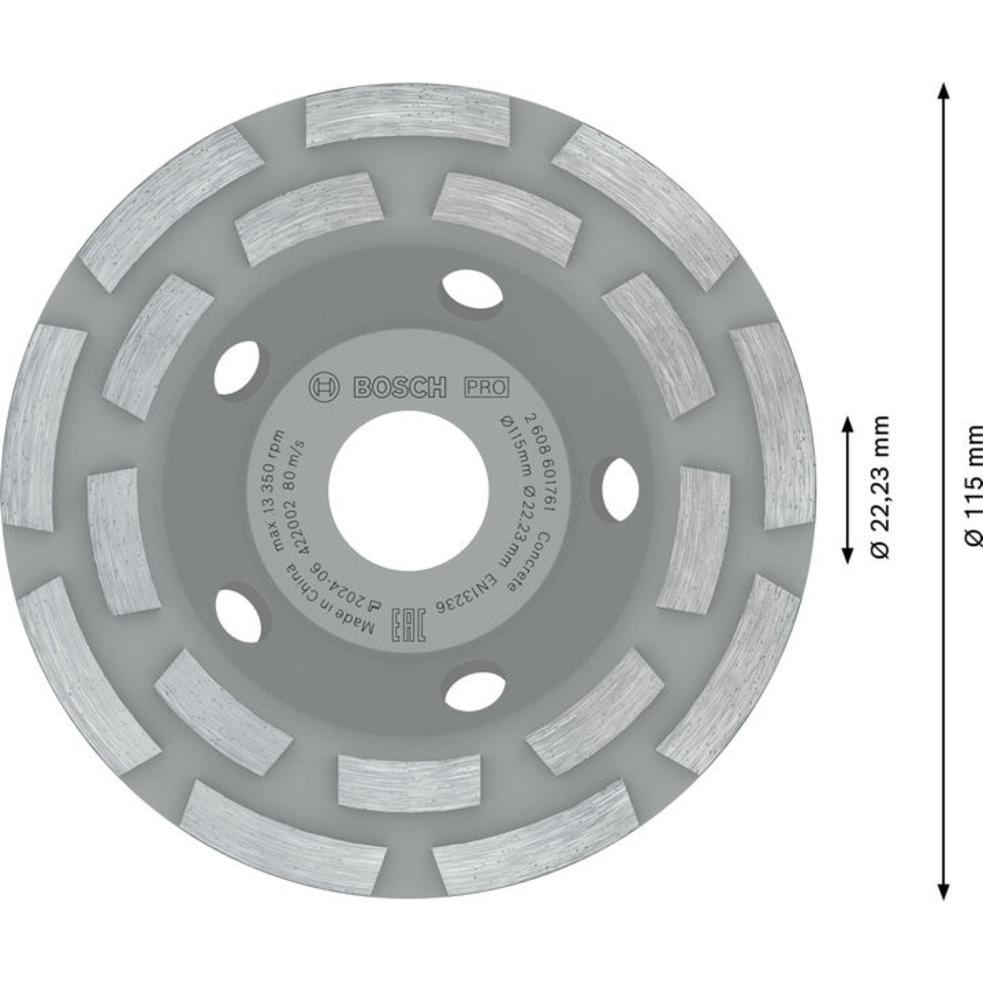 PRO Concrete Topfscheibe, 50 x 115 mm, 22,23 mm