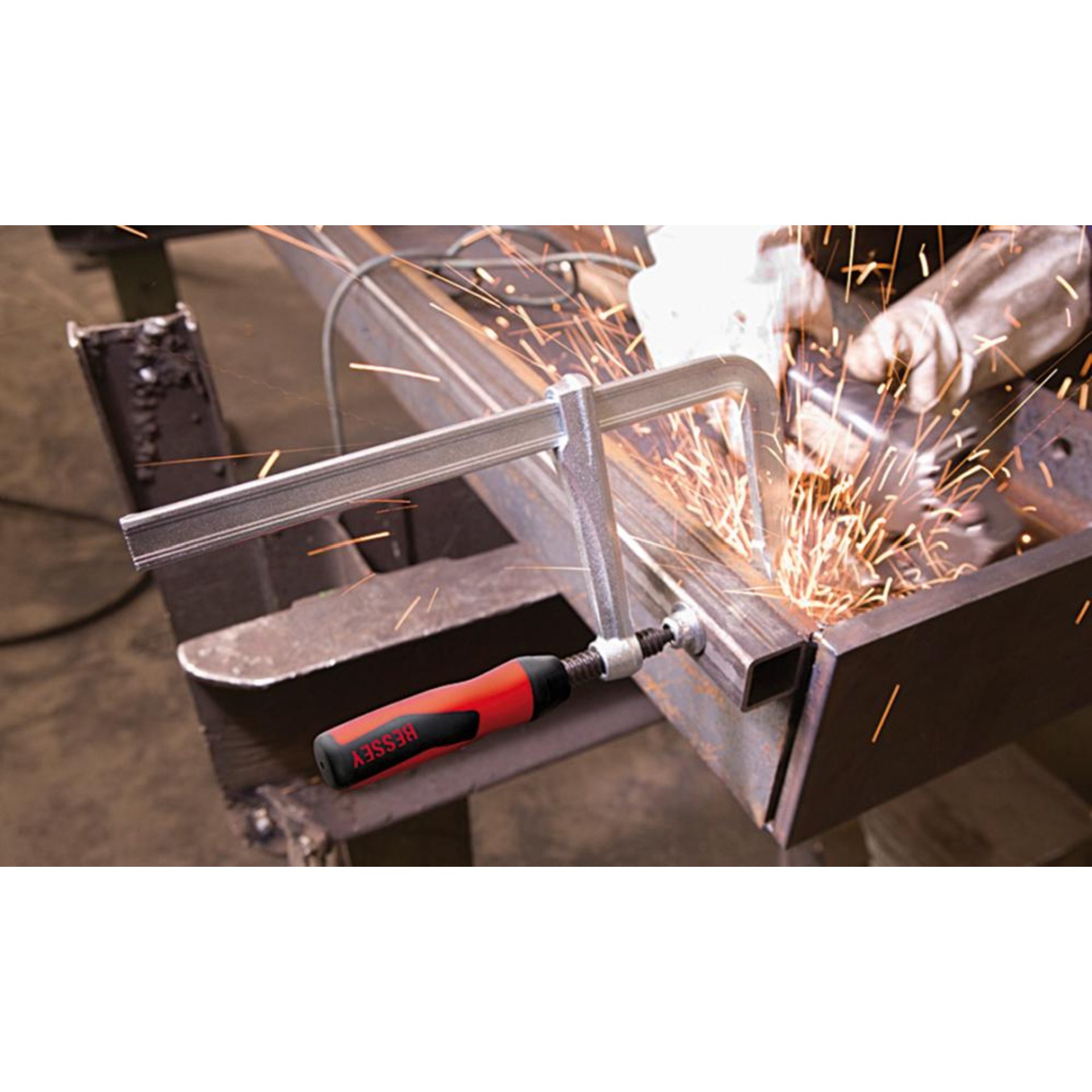 Schraubzwinge Ganzstahl mit 2-Komponenten-Heft 100x60mm BESSEY