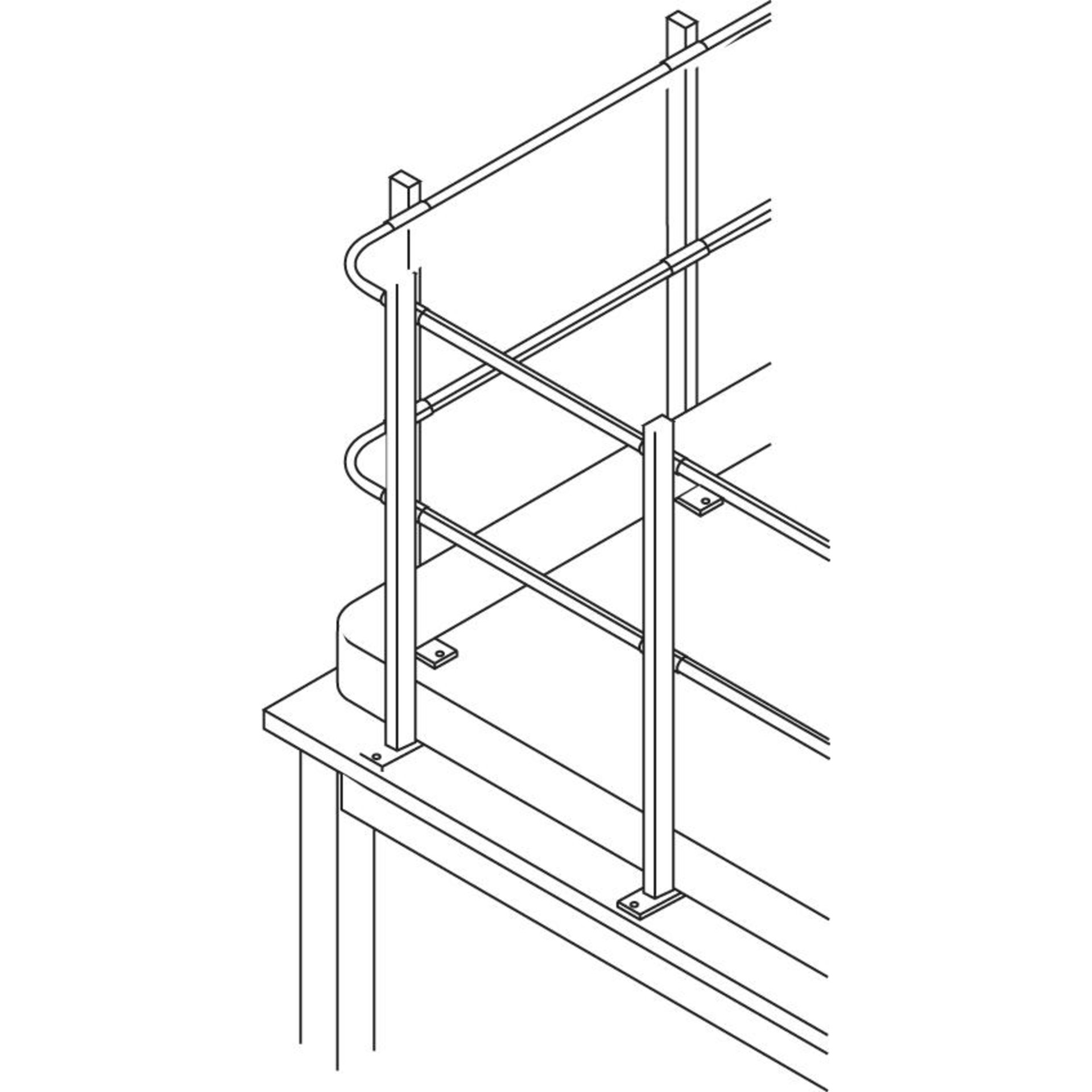 Sicherheitsgeländer lfm. für Lagerbühne Höhe 1100 mm Fußleiste 100 mm