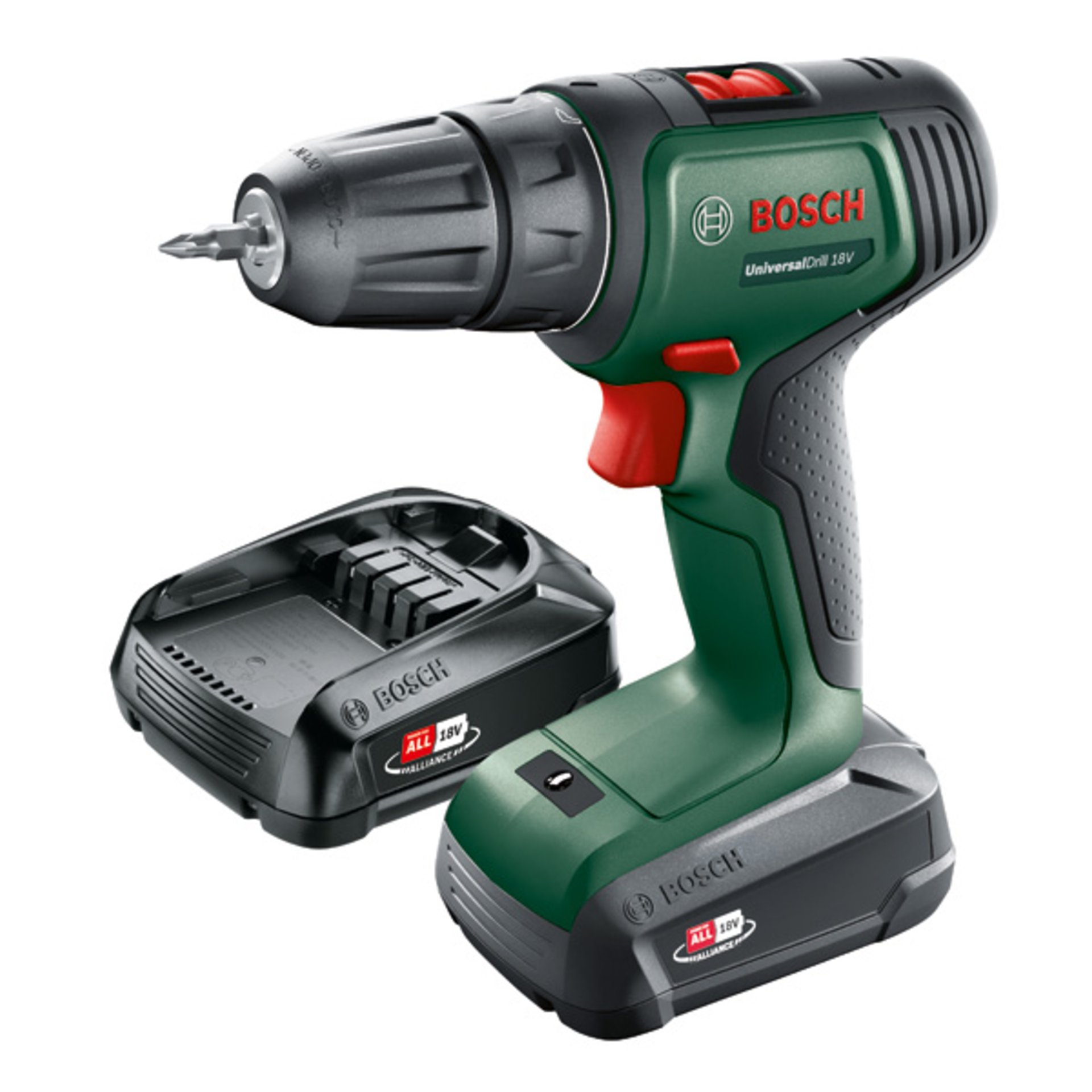 Akku-Bohrschrauber UniversalDrill 18V, 2x Akku PBA 18V 1.5Ah