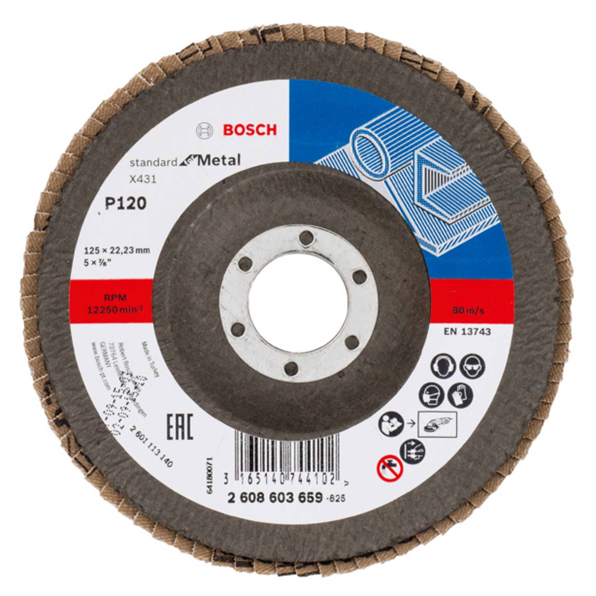 Fächerschleifscheibe X431 Standard for Metal, gewinkelt, 125 mm, 22,23 mm, 120