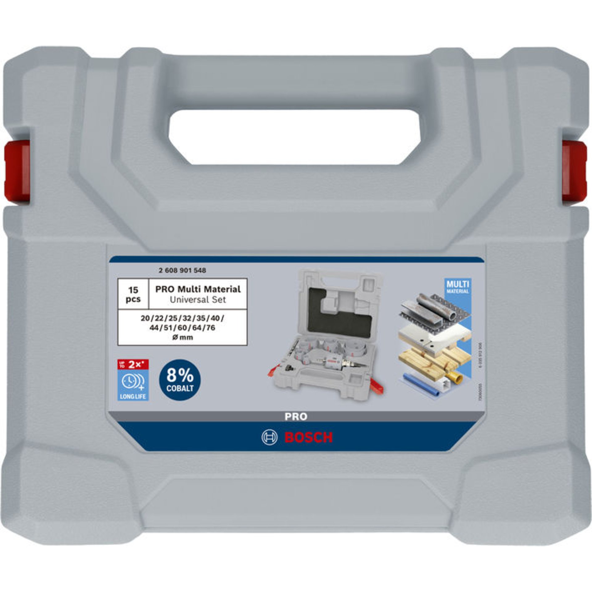 PRO Multi Material Lochsäge Q-Lock Aufsteckhalter-SeT, 15-tlg.