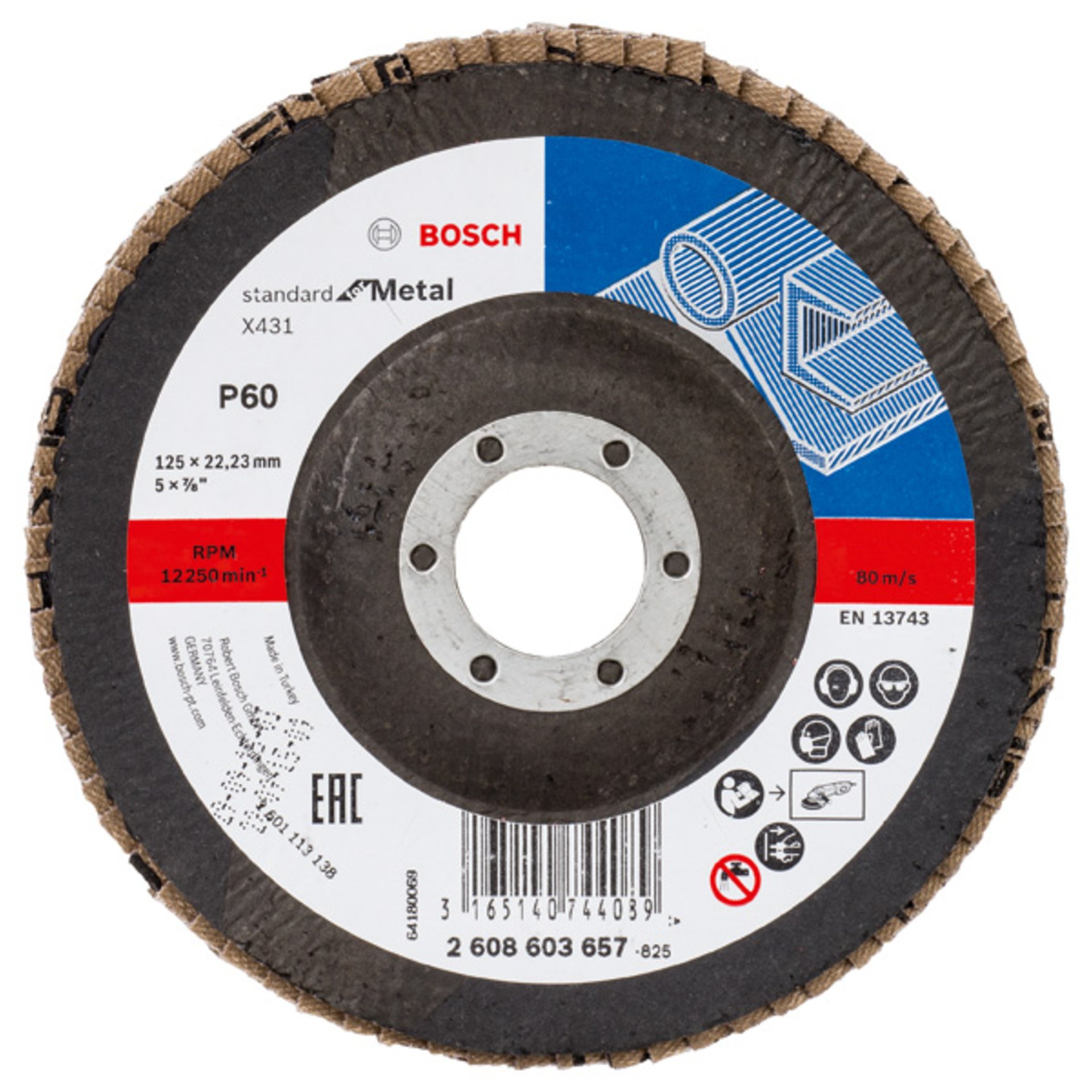 Fächerschleifscheibe X431 Standard for Metal, gewinkelt, 125 mm, 22,23 mm, 60