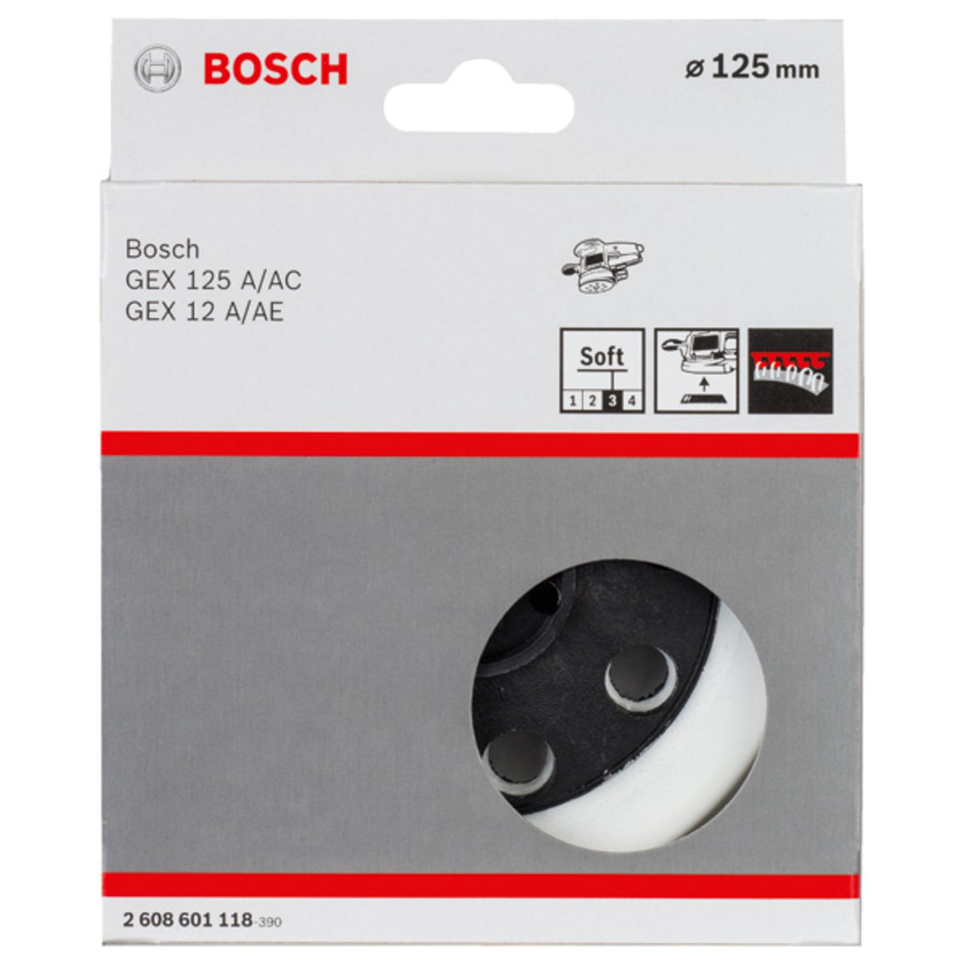 Schleifteller weich, 125 mm, für GEX 12 A, GEX 12 AE, GEX 125 A, GEX 125 AC