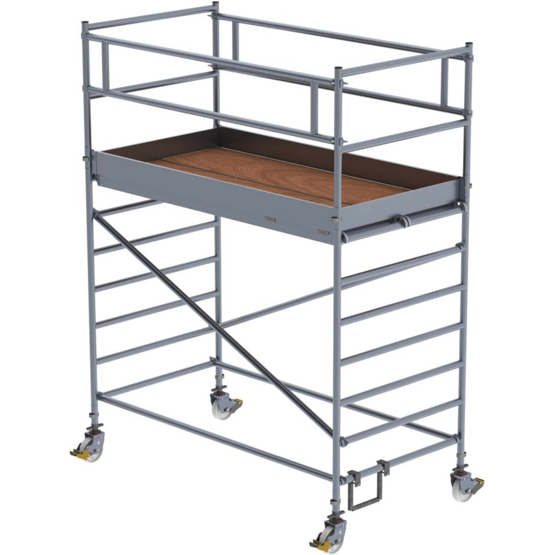 Rollgerüst m. Fahrbalken Plattform B2450xT750 mm Plattformhöhe 2,35 m Arbeitshöhe bis 4,35 m
