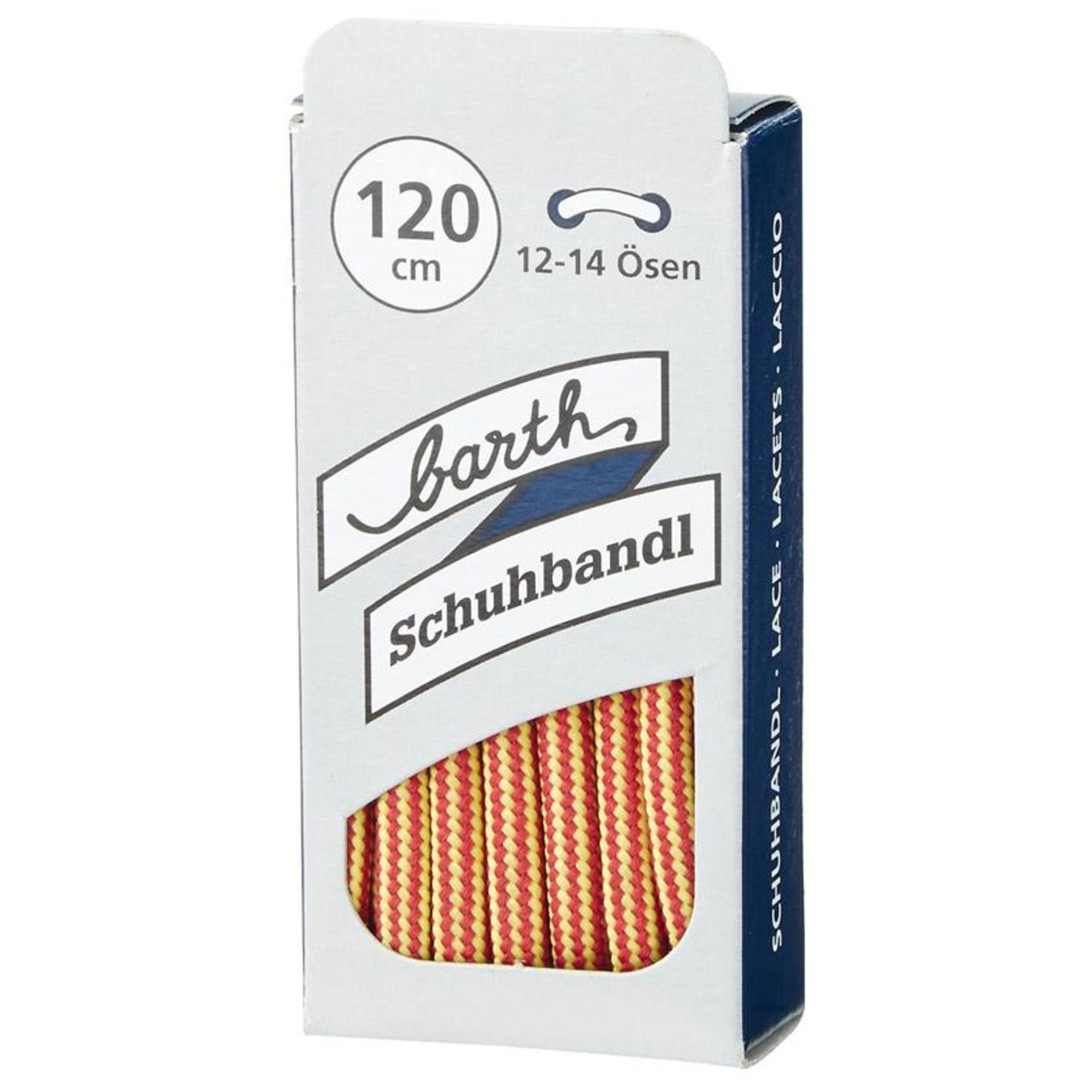 Schnürsenkel, 120cm, rund gelb-rot Barth