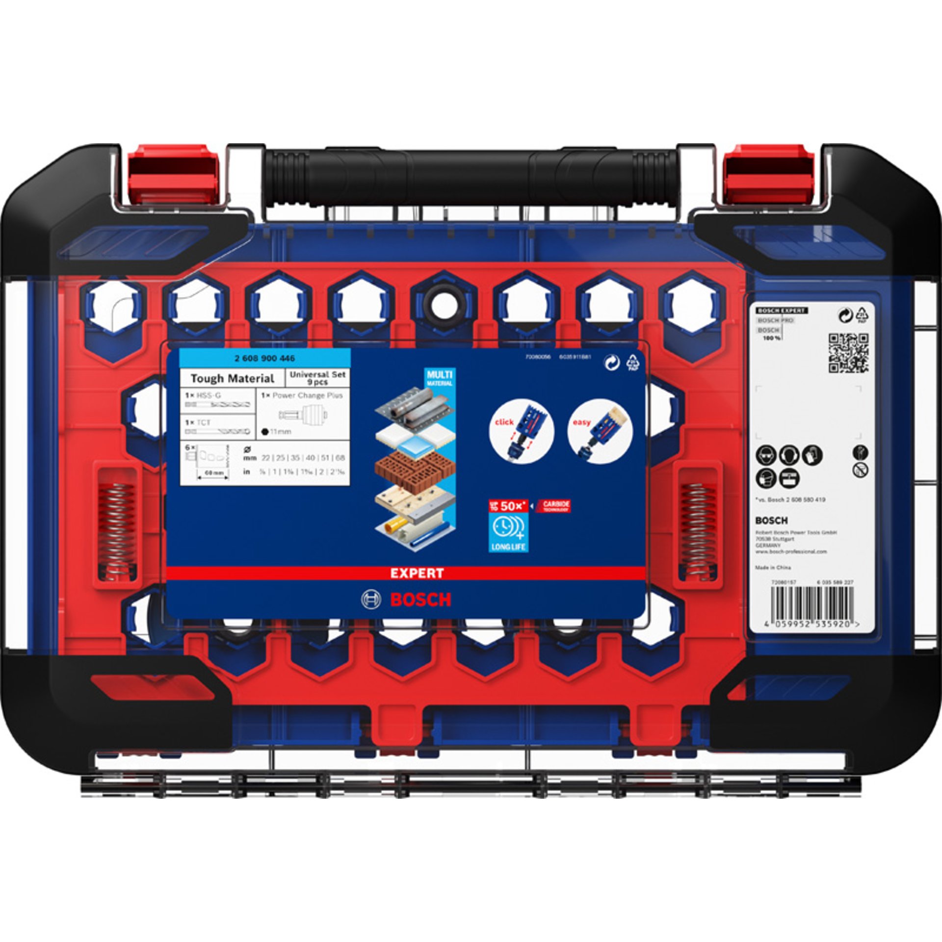 EXPERT Multi Material Lochsägen-Set 22/25/35/40/51/68 mm, 9-tlg