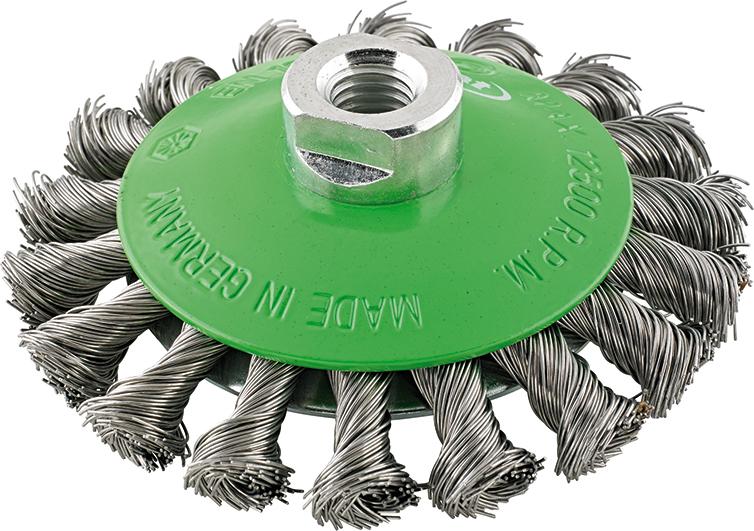 Format Kegelbürste rostfrei M14 gezopft 115x0,35mm Format Kegelbürste rostfrei M14 gezopft 115x0,35mm