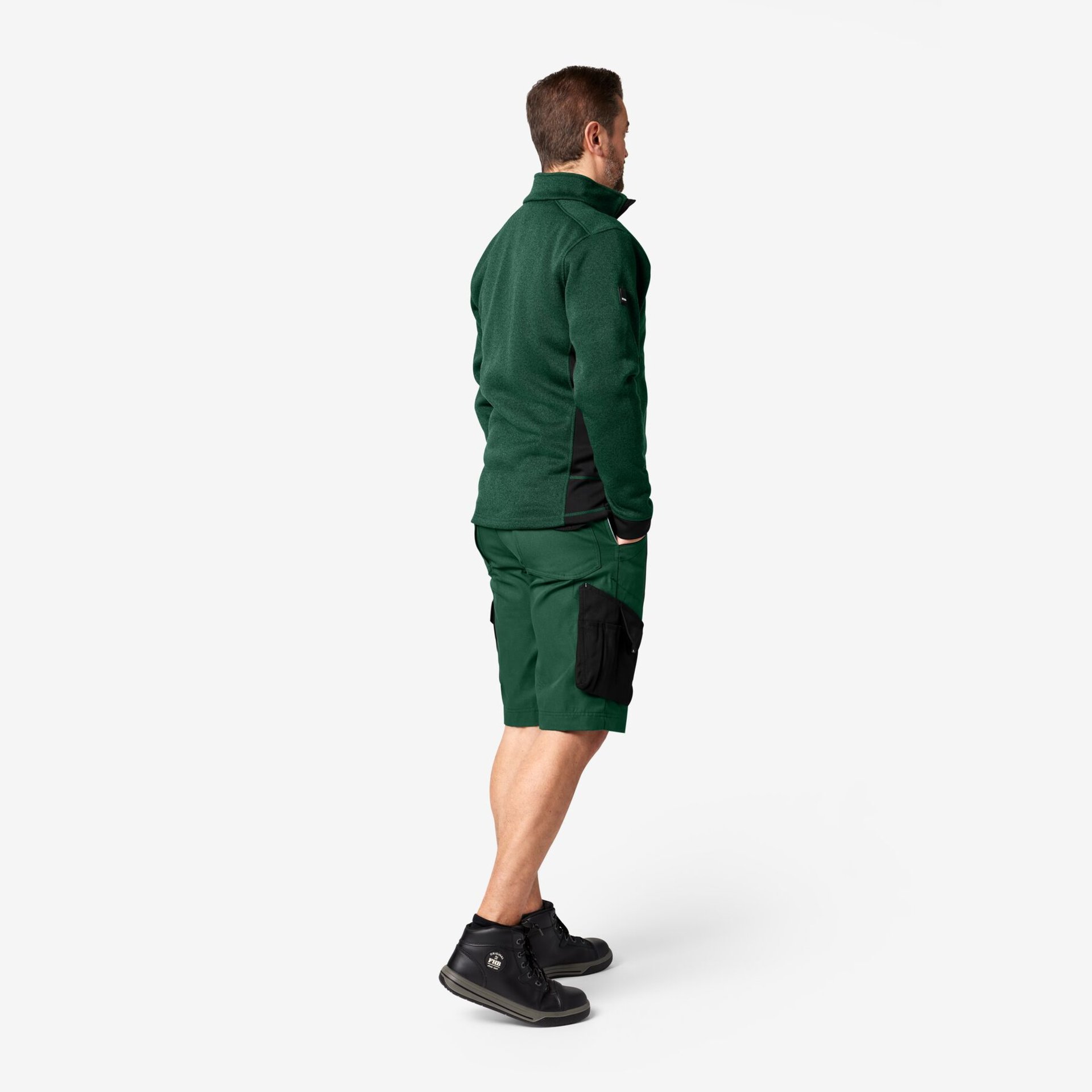 CHRISTOPH Strick-Fleece-Jacke Herren grün-schwarz 5XL