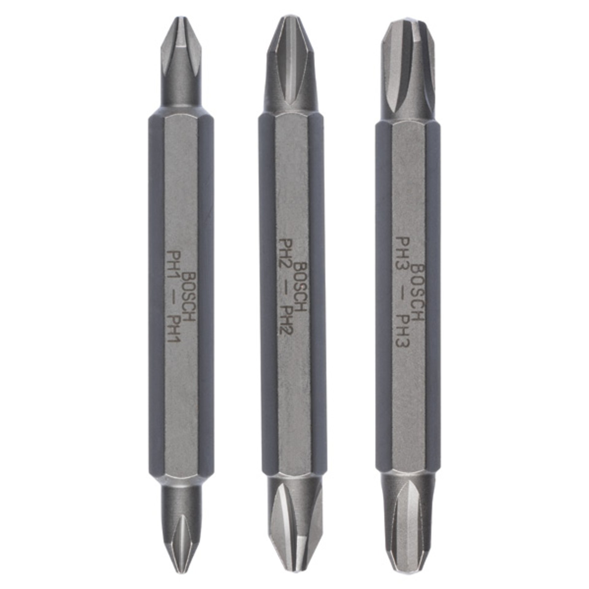 Doppelklingenbit-Set, 3-teilig, PH1, PH1, PH2, PH2, PH3, PH3, 60 mm