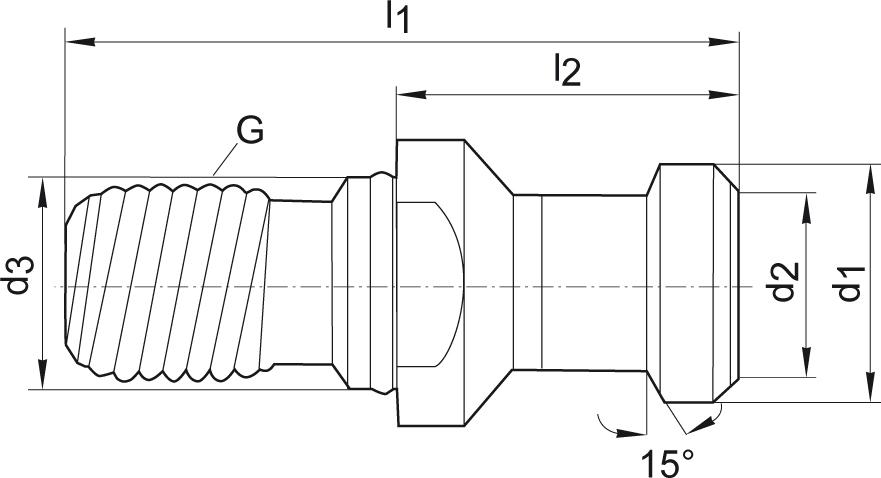 Format Anzugsbolzen DIN69872A SK50-M24