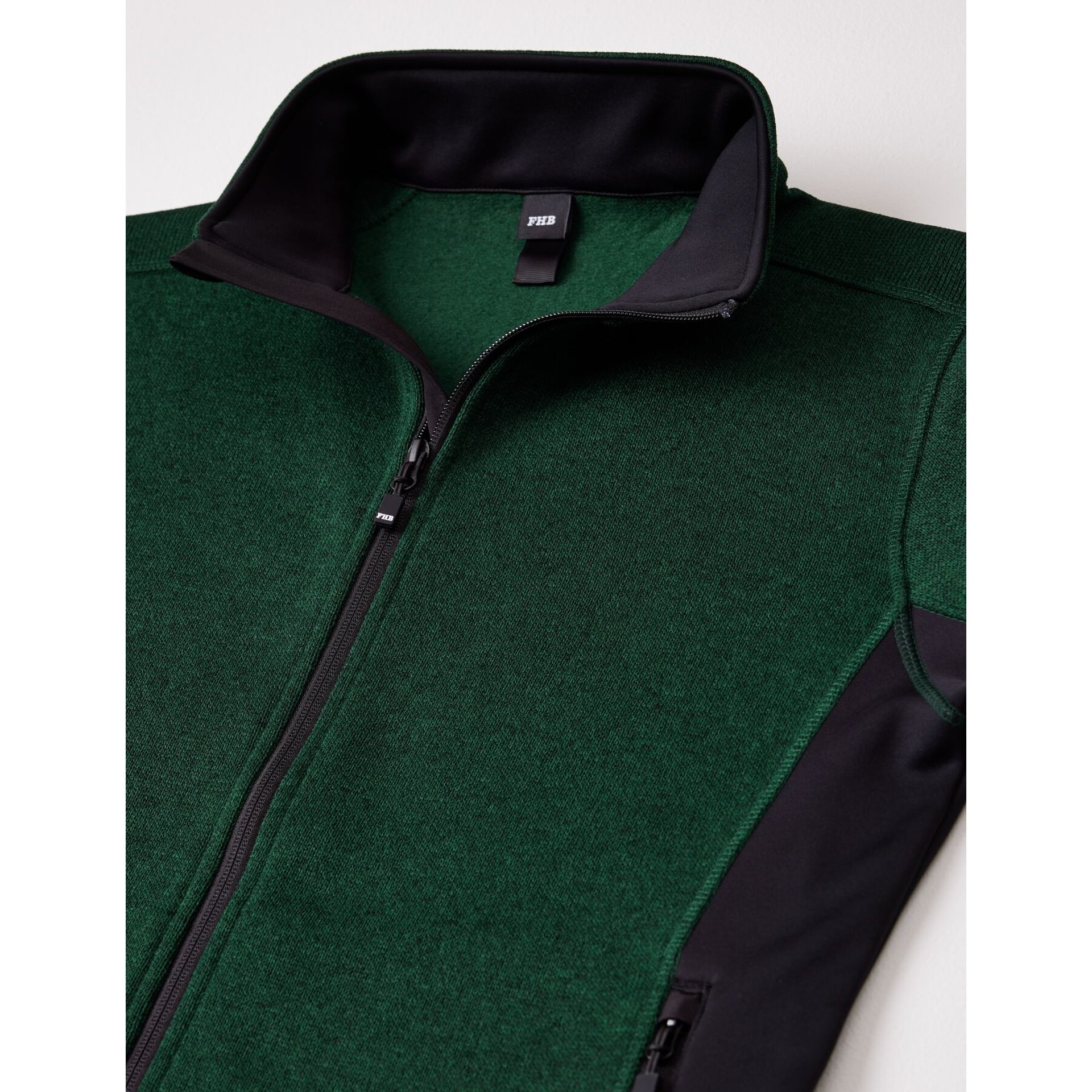 CHRISTOPH Strick-Fleece-Jacke Herren grün-schwarz 5XL