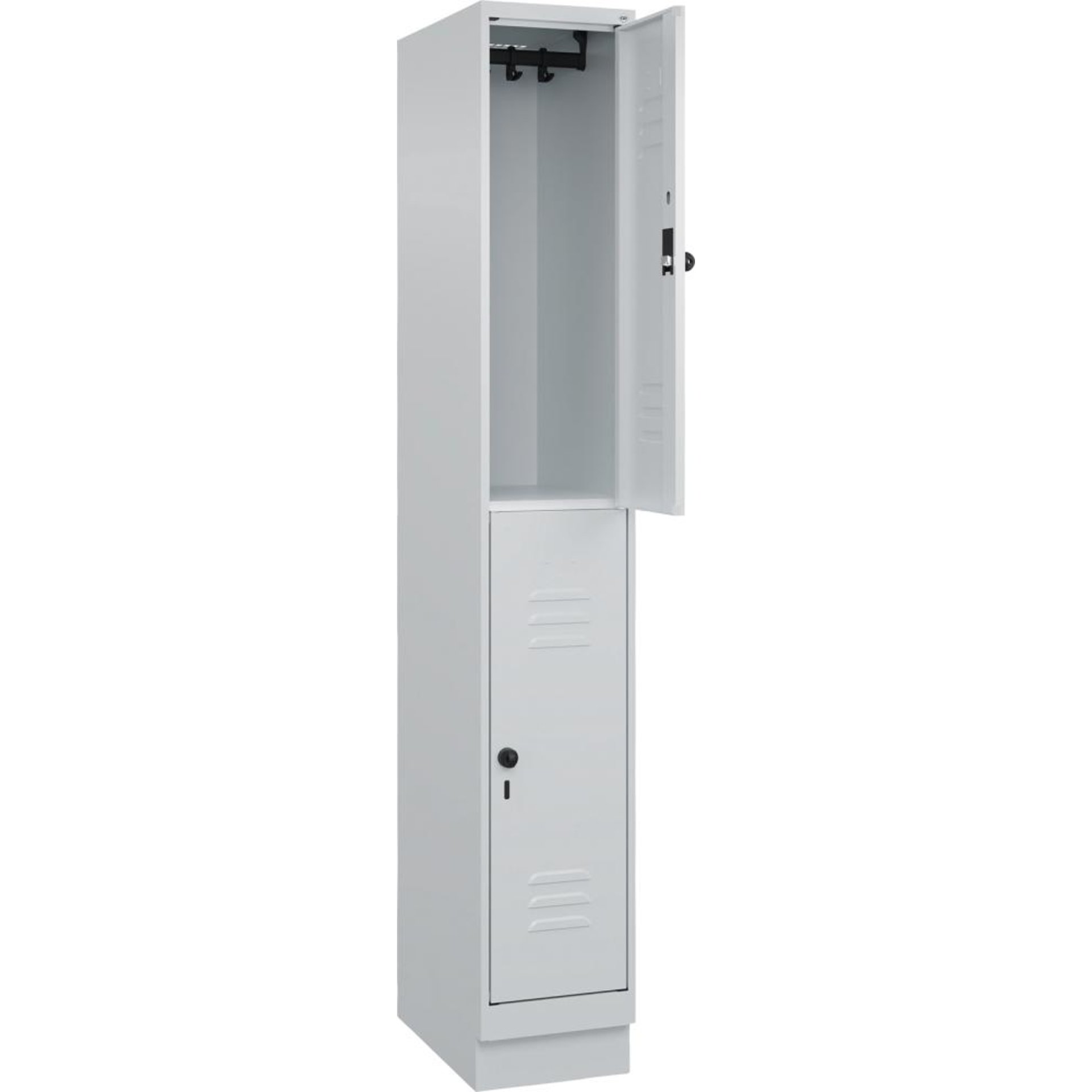 Doppelstöckiger Garderobenschrank Classic PLUS, mit Sockel