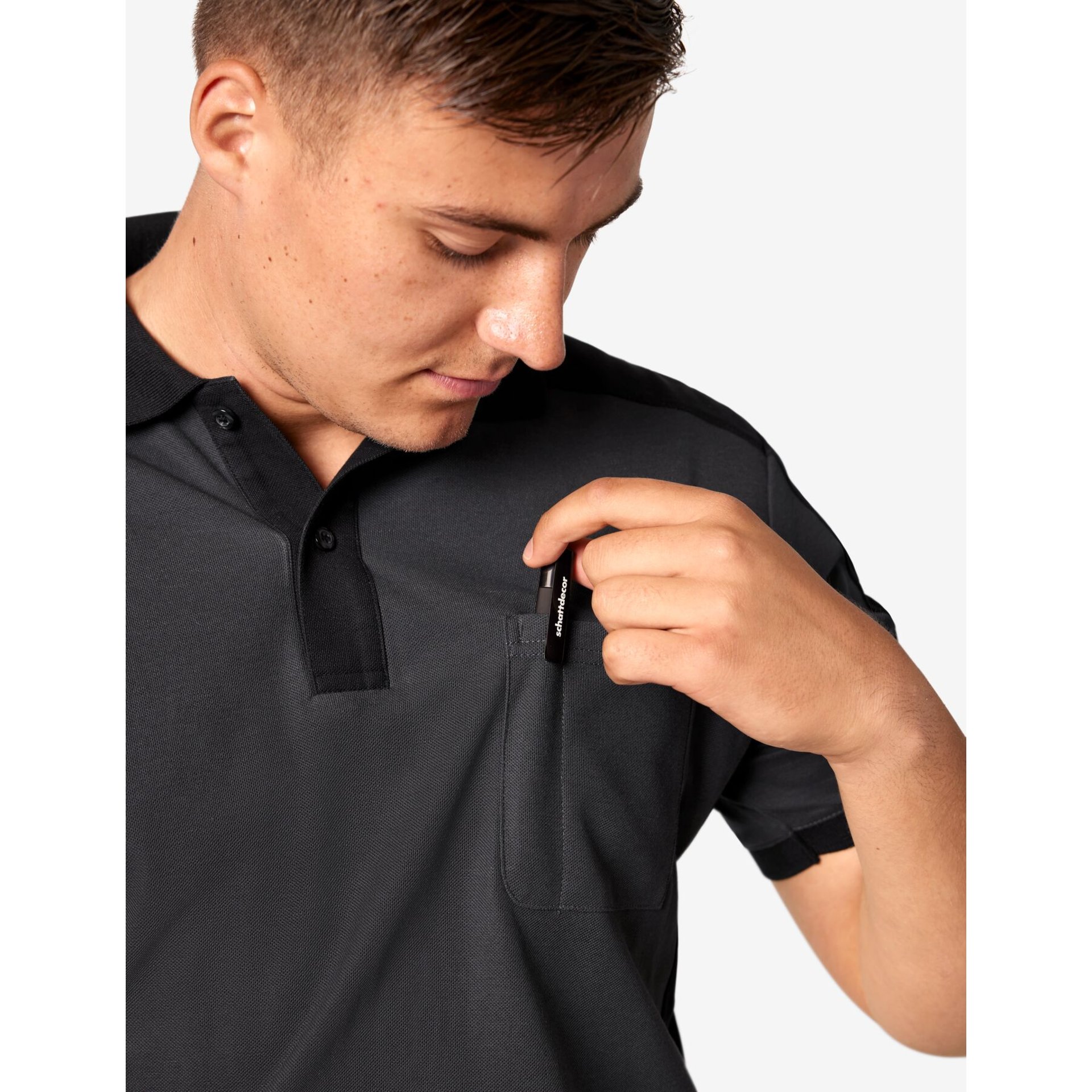 KONRAD Polo-Shirt zweifarbig anthrazit-schwarz Gr. 2XL