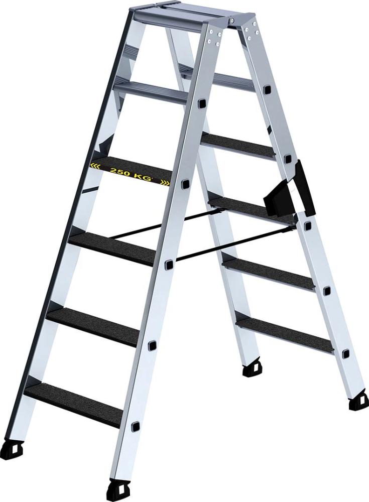 Alu-Stehleiter 250kg m.clip-step, 2x6 Stufen