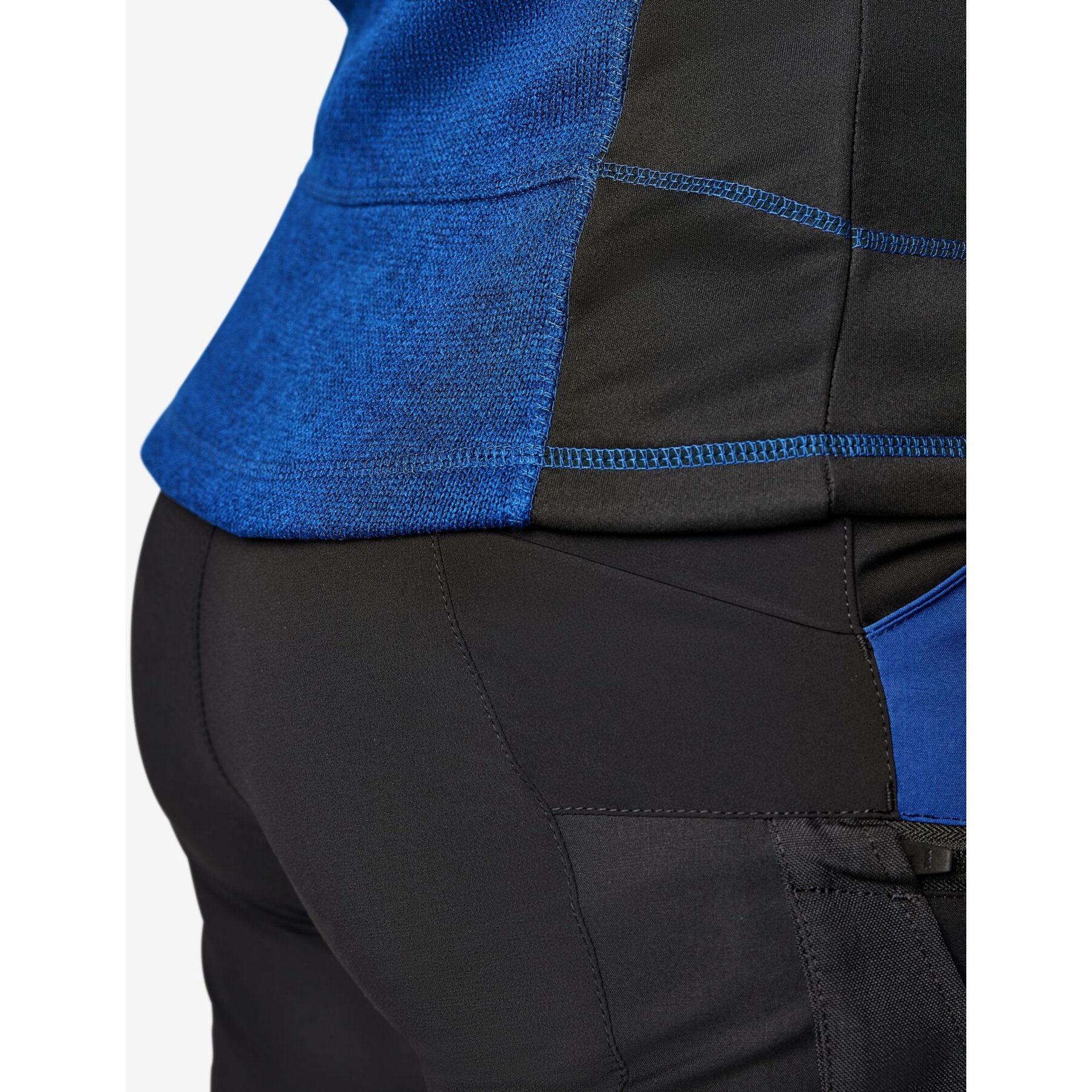 MARIEKE Strick-Fleece-Jacke Damen royalblau-schwarz S