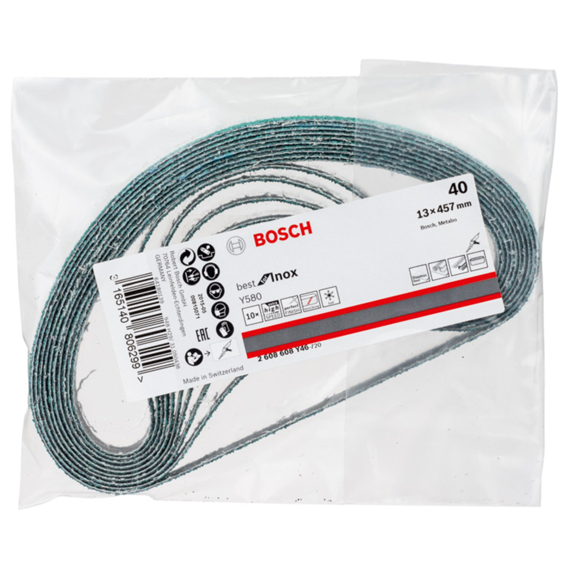 PRO Y580 Schleifband, 13 x 457 mm, 40, 10-tlg.