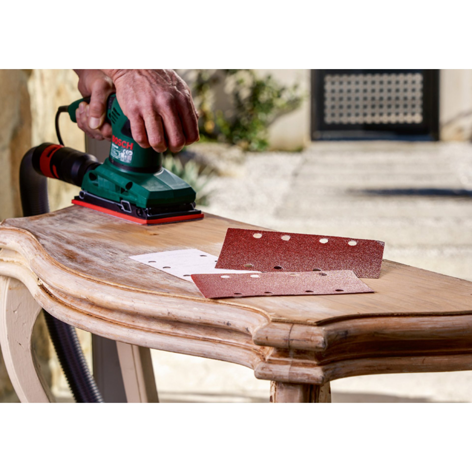 Schleifblatt-Set für Schwingschleifer, 25-teilig, 8 Löcher, 93 x 230 mm, 60-240