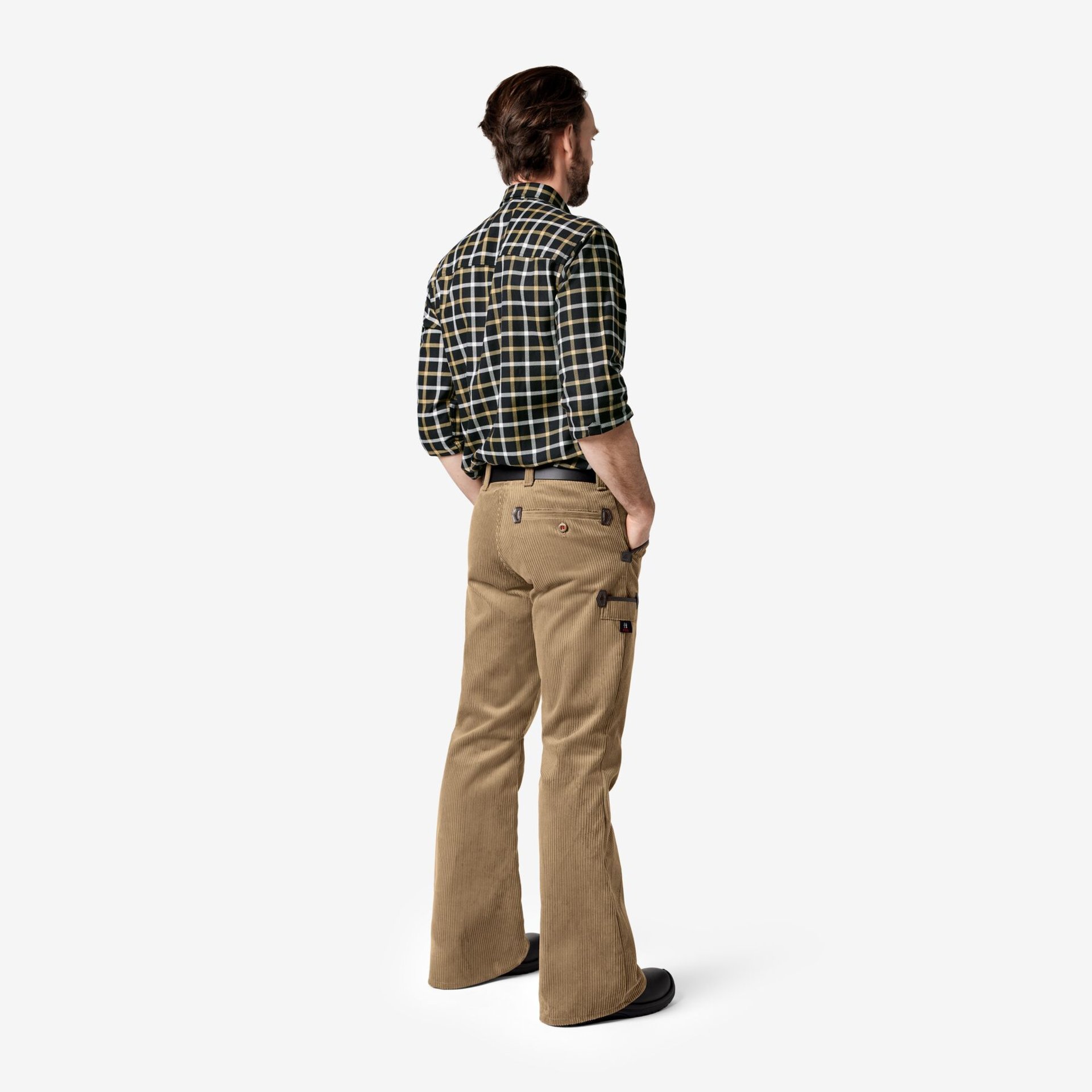 ALOIS Arbeitshemd langarm schwarz-beige Gr. 47/48