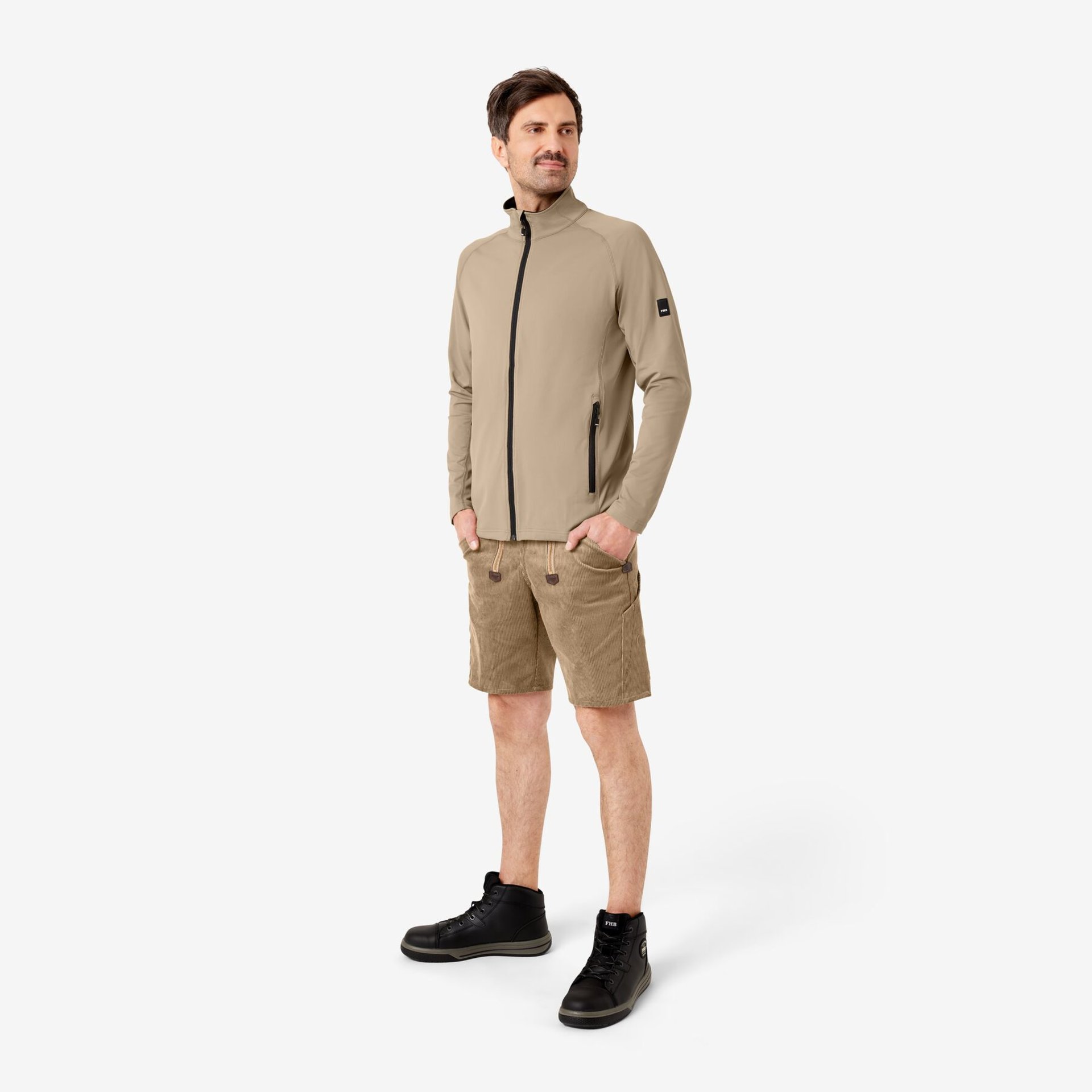 KUNO Jersey-Fleecejacke beige 4XL